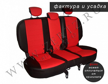 Чехлы из экокожи чёрно-красного цвета для Опель Вектра