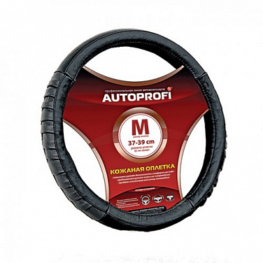 Оплетка руля из натуральной кожи для Для всех авто  AP-470 BK (M)